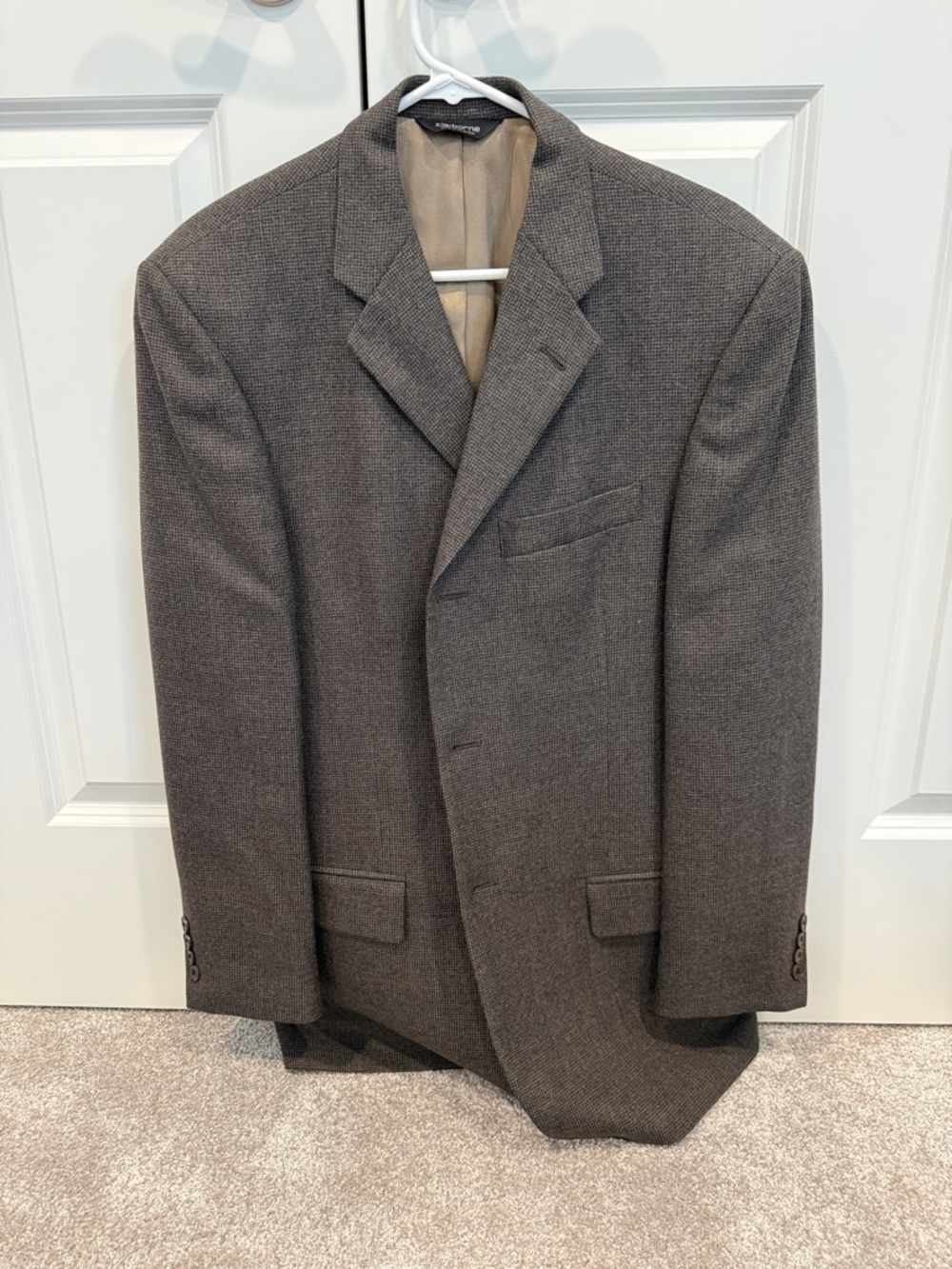 Claiborne Men's Charcoal Brown Herringbone Sport Coat